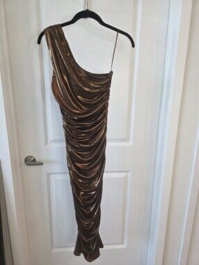 FASHION NOVA Metallic Brown Bronze Dress - XS